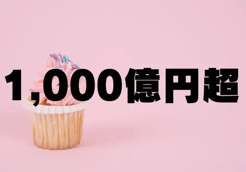 バレンタインセールの傾向とポップアップデザイン　　カップケーキ　1000億円